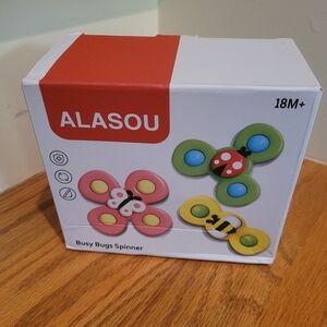 NEW Busy Bugs Spinner Toy - Pink, Green, Yellow Baby Toys